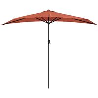 Balkonparasol half met aluminium paal 270x135x245 cm terracotta - thumbnail