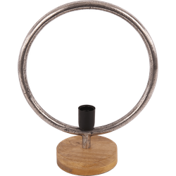 Tafellamp Global 34 cm 1 Lichts Ruw Nickel Industrieel