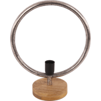 Tafellamp Global 34 cm 1 Lichts Ruw Nickel Industrieel - thumbnail