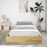 Bedframe zonder matras 90x190 cm massief hout eiken - thumbnail