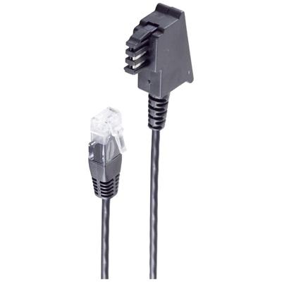 Shiverpeaks DSL Aansluitkabel [1x Telefoonstekker Duitsland (TAE-F) - 1x RJ45-stekker] 6 m Zwart