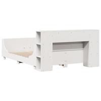 Bedframe zonder matras massief grenenhout wit 140x200 cm - thumbnail