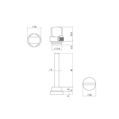 WC-olive los 5mm nikkel mat