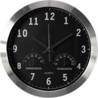 Aluminium wandklok met thermometer & hygrometer dia. 35.5 cm Velleman - Velleman - thumbnail