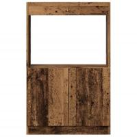 Hoge kast 63x33x100 cm bewerkt hout oud houtkleurig - thumbnail