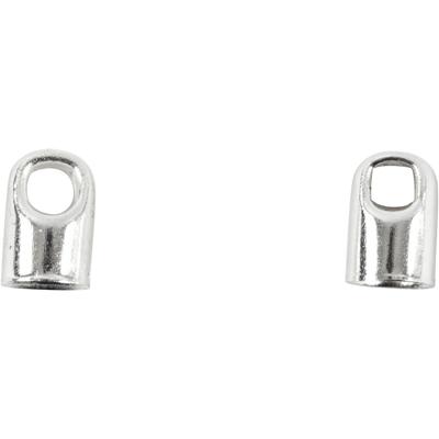 Creativ Company Eindkap, l: 7 mm, d 4,5 mm, verzilverd, 50 stuk/ 1 doos