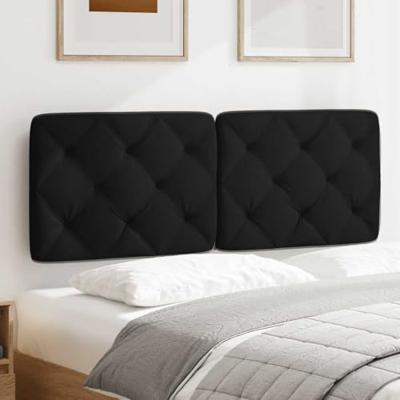 Hoofdbordkussen 140 cm stof zwart