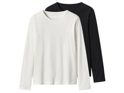 Esmara Kids Set van 2 kinder longsleeves (Zwart/wit, 134/140)