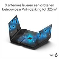 AX6000 NETGEAR Nighthawk RAX120 Wi-Fi 6 router (12 stream AX12, tot 6 Gbps, dekking voor grote woningen en woningen tot 200 m², 4 x 1G en 1 x 2,5/5G LAN, 2 x USB 3.0, WPA3, voor iPhone 11 en S20) - thumbnail