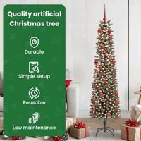Kunstkerstboom met 300 LED Groen 180 cm PVC en Plastic en Staal - thumbnail