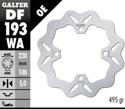 GALFER golf remschijf "df193 rotor df193 type wa rigid