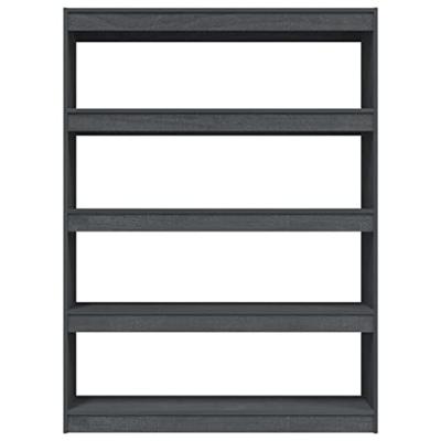 Boekenkast/kamerscherm 100x30x135,5 cm massief grenenhout grijs - thumbnail