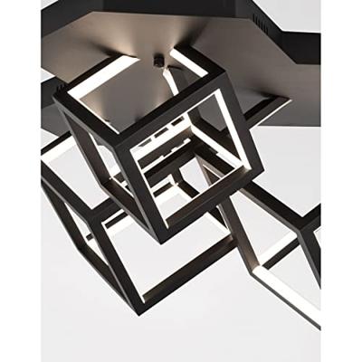 Lyora Vierkante plafondlampGabbia zwart - 9818241