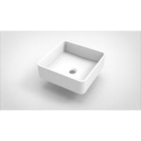 Arcqua Case waskom - 37x37cm - Vierkant - Cast marble Wit Mat WAS111015 - thumbnail