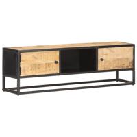 Tv-meubel met bewerkte deur 130x30x40 cm ruw mangohout - thumbnail