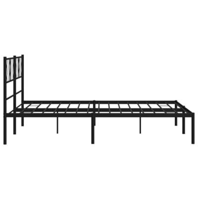 Bedframe met hoofdbord metaal zwart 120x190 cm
