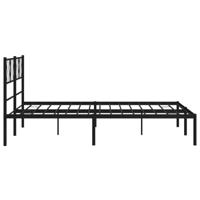 Bedframe met hoofdbord metaal zwart 120x190 cm - thumbnail