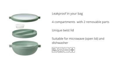 Mepal Bento lunchbowl - nordic blue - 4 vakken - 1,5l Mepal Bento lunchbowl - nordic blue - 4 vakken - 1,5l