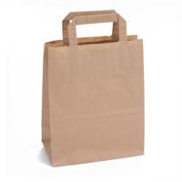 Papieren draagtassen bruin 260 x 100 x 320 mm 80 gram/m2 - thumbnail