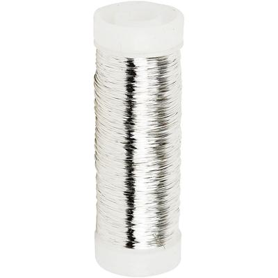 Creativ Company Verzilverd draad, dikte 0,2 mm, verzilverd, 50 gr, 110 m/ 1 rol - thumbnail