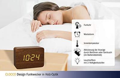 TFA Dostmann 60.2549.08 Wekker Zendergestuurd Hout, Bruin Alarmtijden 1 TFA Dostmann 60.2549.08 Wekker Zendergestuurd Hout, Bruin Alarmtijden 1