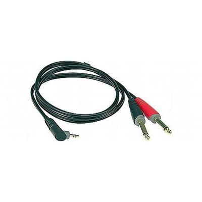 Klotz AY5A0300 Y-kabel 3.5mm 3p haaks - 2x 6.35mm 2p recht 3m