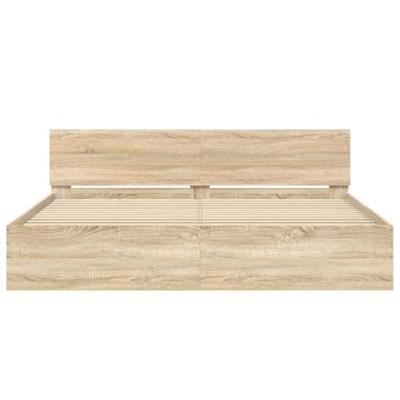 Bedframe met hoofdeinde sonoma eikenkleur 180x200 cm