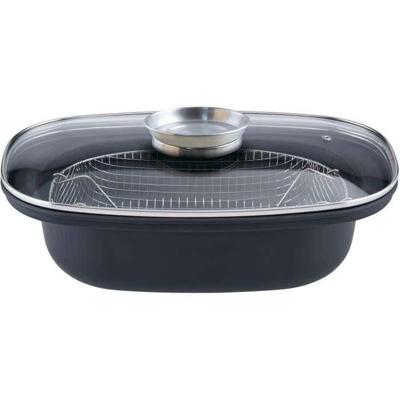 GSW Cocotte met frituurmand en deksel - 40 x 25 cm - Koolstofstaal - Alle warmtebronnen inclusief inductie