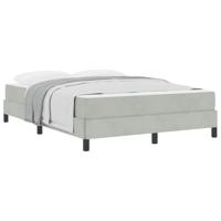 Boxspringbed met matras Lichtgrijs 160 x 200 cm Fluweel - thumbnail