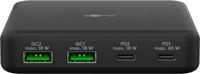 Goobay USB + USB-C snellader tafelmodel 4 poorts 65w zwart - 9550170 - thumbnail