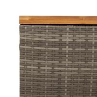 Tuinbox 110x55x63 cm poly rattan en acaciahout grijs - thumbnail