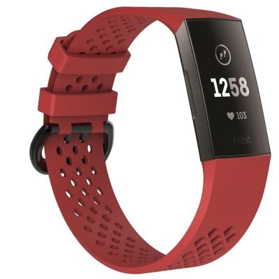 Vierkante gat verstelbare sport polsband voor FITBIT charge 3 (rood)