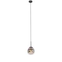 QAZQA Art Deco hanglamp zwart met smoke glas - Flore - thumbnail