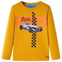 Kindershirt met lange mouwen 128 okerkleurig - thumbnail