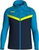 JAKO 6824K Jas Met Kap Iconic Kids - Marine Jako-Blauw/Fluogeel - 152