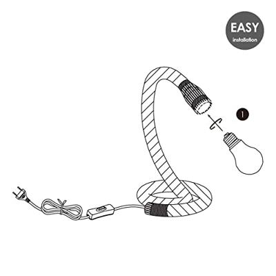 Home sweet home tafellamp Pier Rope - bruin