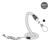 Home sweet home tafellamp Pier Rope - bruin - thumbnail