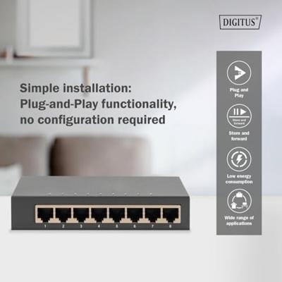 Digitus DN-80066-1 Netwerk switch RJ45 8 poorten 10 / 100 / 1000 MBit/s