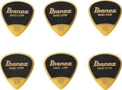 Ibanez PPA16HSGYE Grip Wizard Sand Grip plectrumset 6-pack heavy geel Ibanez PPA16HSGYE Grip Wizard Sand Grip plectrumset 6-pack heavy geel