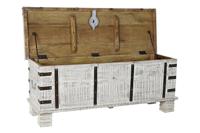 Kist DKD Home Decor Metaal Wit Mangohout (116 x 40 x 45 cm) - thumbnail