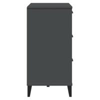 Dressoir VIKEN 80x40x80 cm bewerkt hout antracietgrijs - thumbnail