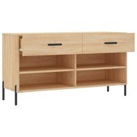 VidaXL Schoenenbank 102x35x55 cm bewerkt hout sonoma eikenkleurig - thumbnail