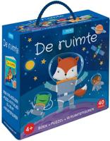 Rebo Publishers De ruimte - boek en puzzel, 10 figuren - thumbnail