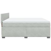 Boxspring met matras fluweel lichtgrijs 180x200 cm - thumbnail