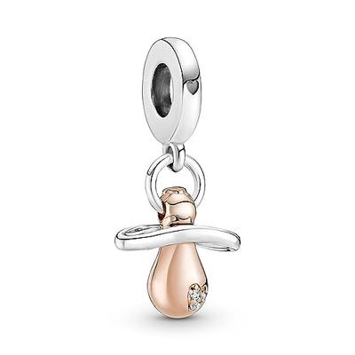 Pandora 781490C01 Hangbedel Baby Pacifier zilver-zirconia wit