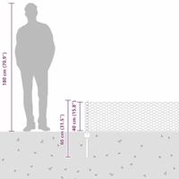 VidaXL Hek met paal zilver 0,4 x 25 m staal - thumbnail