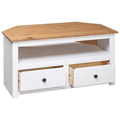 Tv-hoekkast Panama Range 93x49x49 cm massief grenenhout wit Tv-hoekkast Panama Range 93x49x49 cm massief grenenhout wit