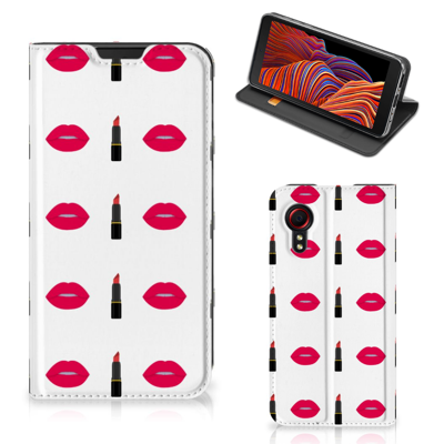Samsung Galaxy Xcover 5 Hoesje met Magneet Lipstick Kiss Samsung Galaxy Xcover 5 Hoesje met Magneet Lipstick Kiss