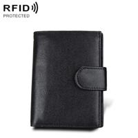 Antimagnet RFID Genuine Leather Wallet / paspoort pakket / koeienhuid kaartslot voor man (zwart) - thumbnail