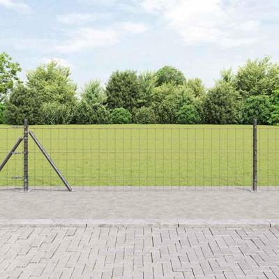 VidaXL Hek met paal grijs 0,6 x 10 m staal en pvc